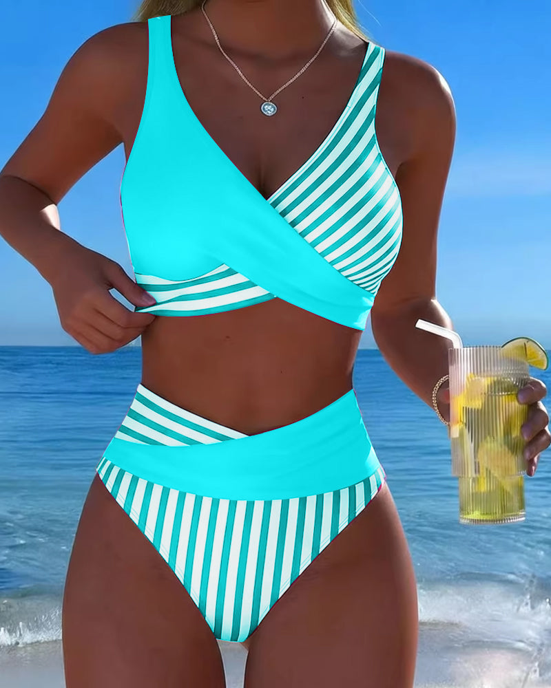 Giulia | Bikini Righe Incrociato