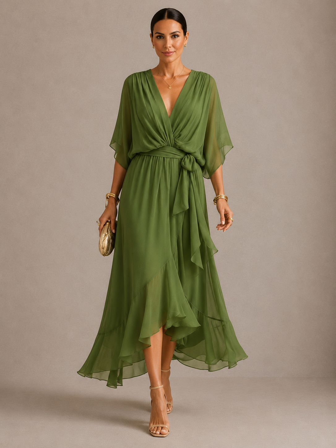 Sarah | Abito Chiffon Scollo V