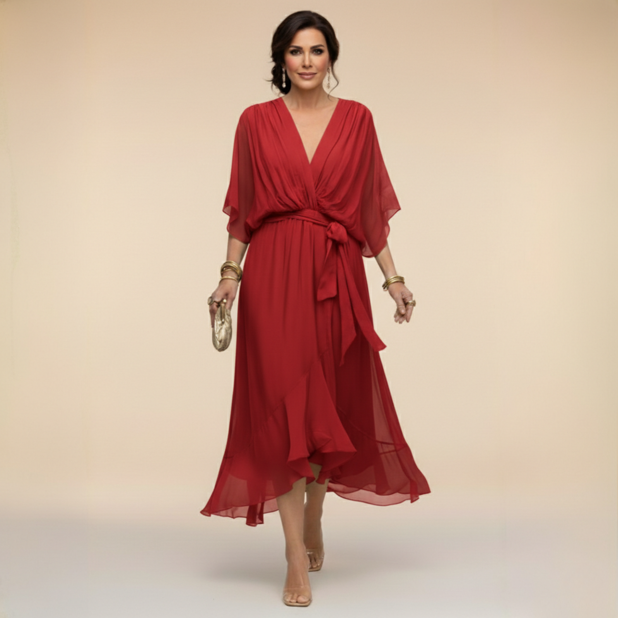 Sarah | Abito Chiffon Scollo V